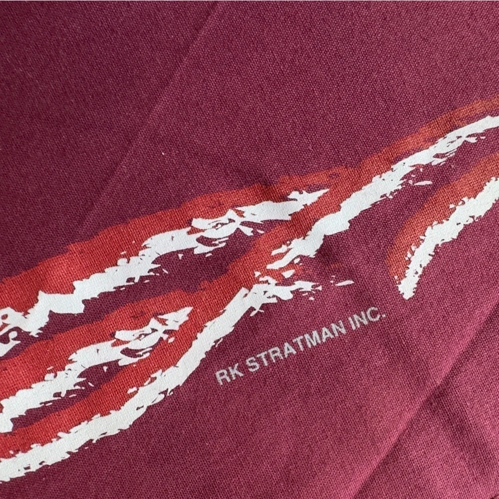 VTG Y2K 02 Harley-Davidson Burgundy Bandana with Patriotic Accents